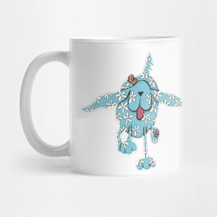 Blue Spaniel, Flying with Flowers! Mug